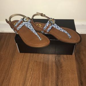 Denim thong sandals